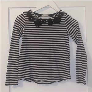 Girls Black and White Stripped Long sleeve